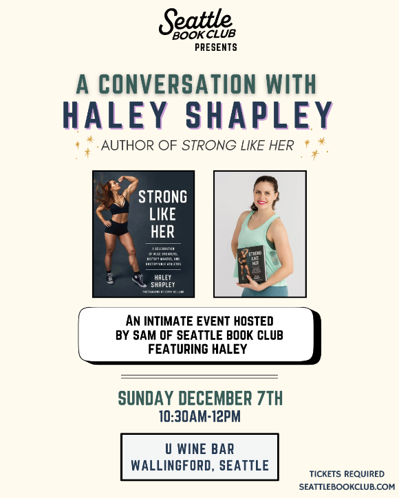 author event flyer for haley shapley